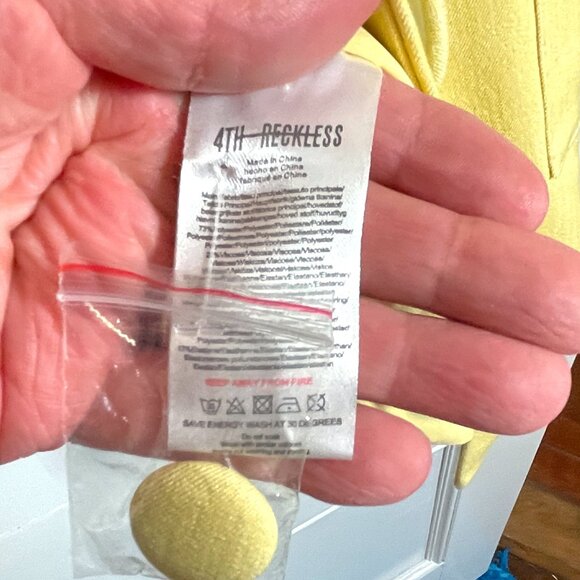 🍂🍁 4th & Reckless Tailored Blazer Dress Muted Yellow SMALL Long Sleeve NEW - Picture 12 of 13